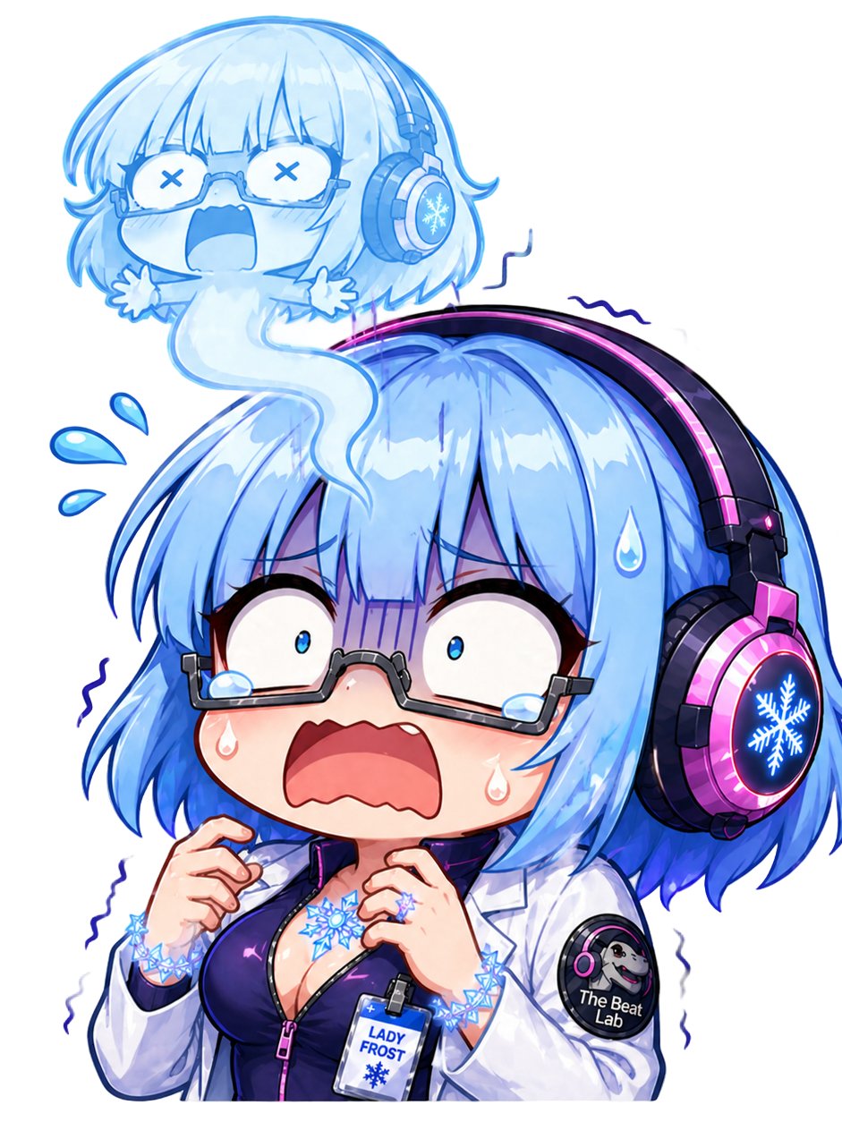 Lady Frost Scared Ghost Emote - Die Cut Sticker product image (1)