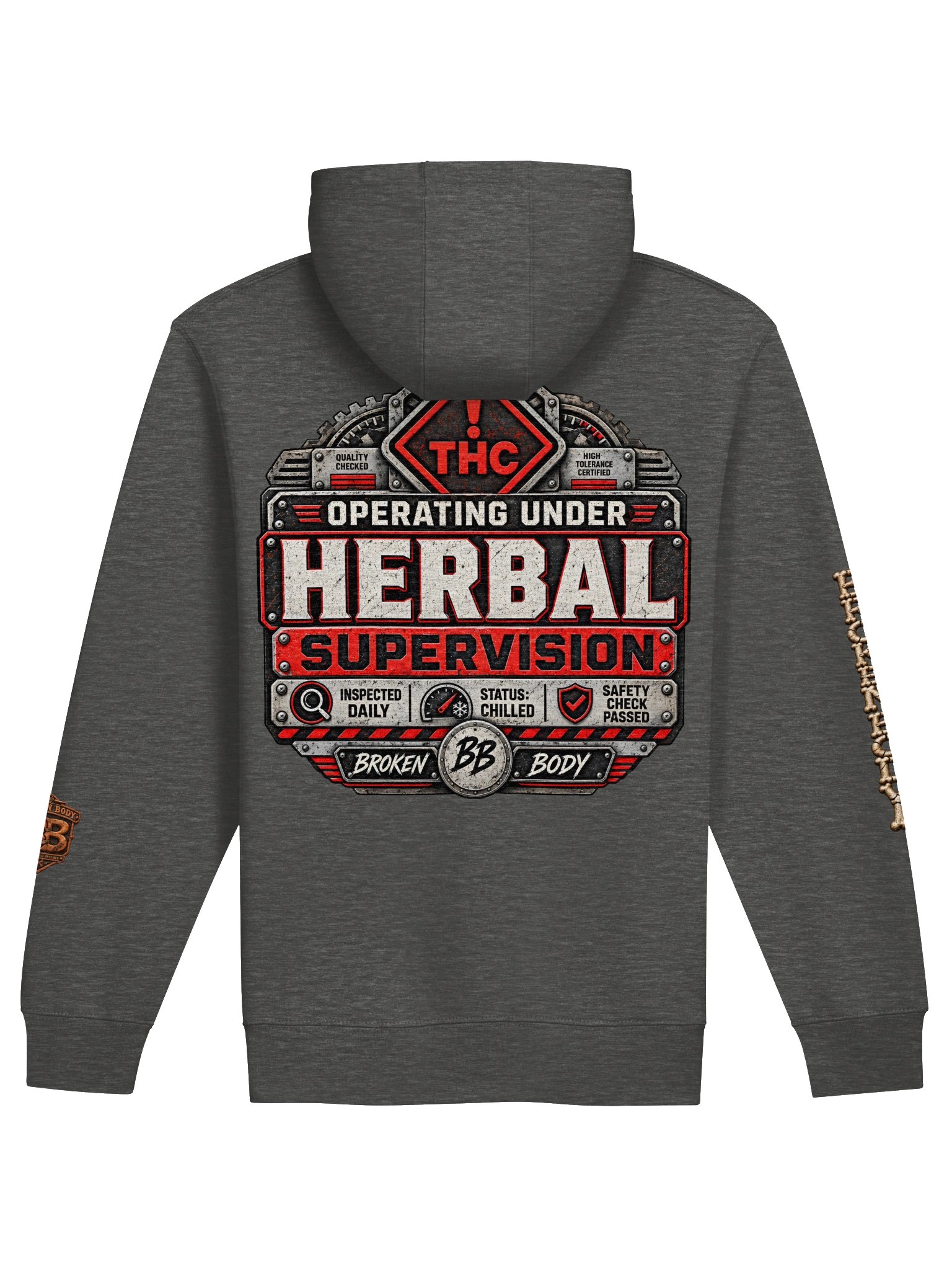 BROKEN BODY™ — OPERATING UNDER HERBAL SUPERVISION — FULL ZIP HOODIE product image (1)