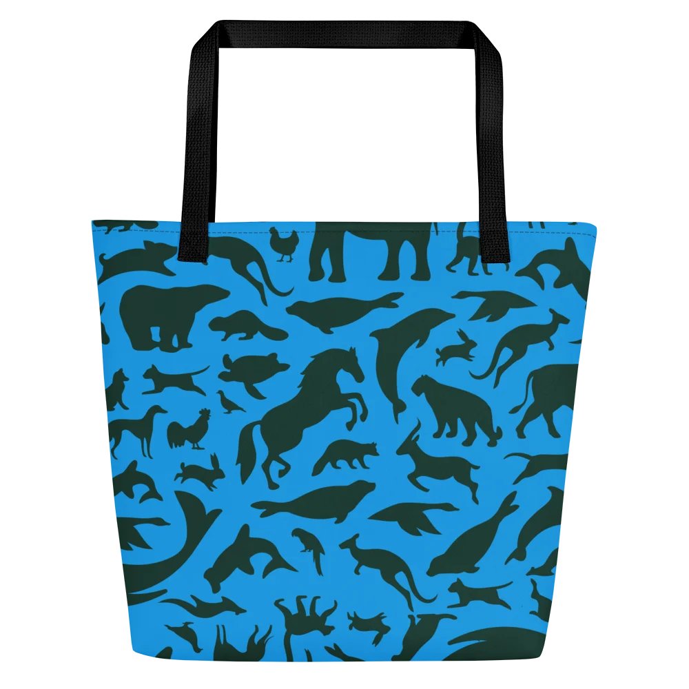 Large Animal Print tote with pocket product image (3)