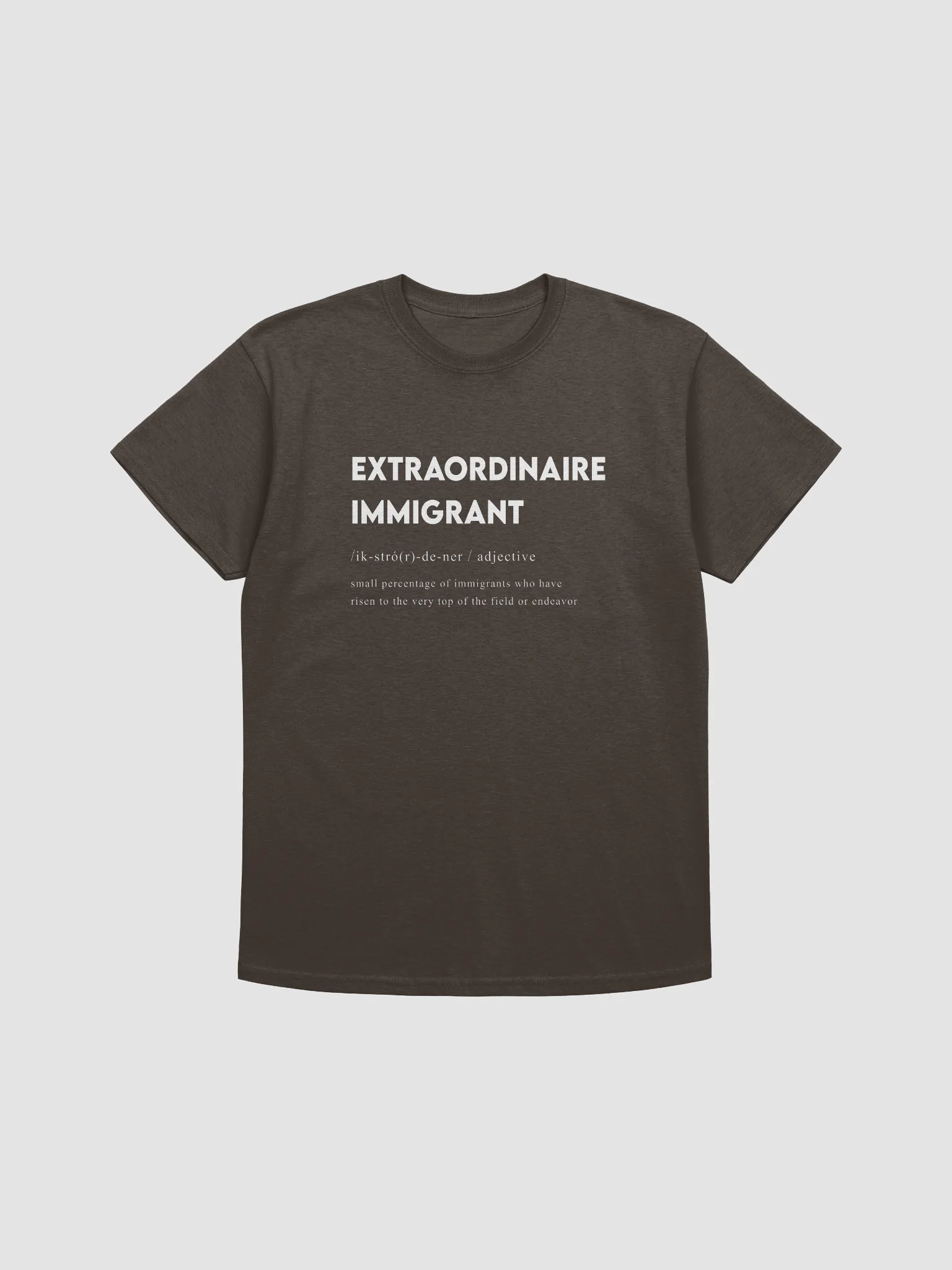 EXTRAORDINAIRE IMMIGRANT TSHIRT DARK CHOCOLATE product image (1)