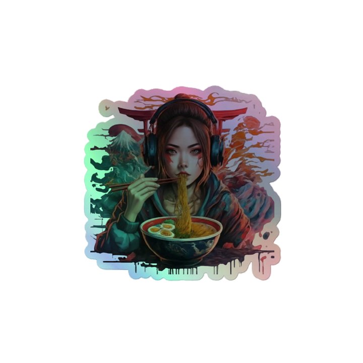 Noodle Girl Holographic Sticker product image (2)