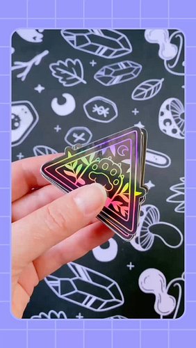 Better look at the holographic stickers ^-^ 💜🐈‍⬛✨

All stickers ship free anywhere, with stamped mail 💌
.
.
.
.
.
#catsticker...