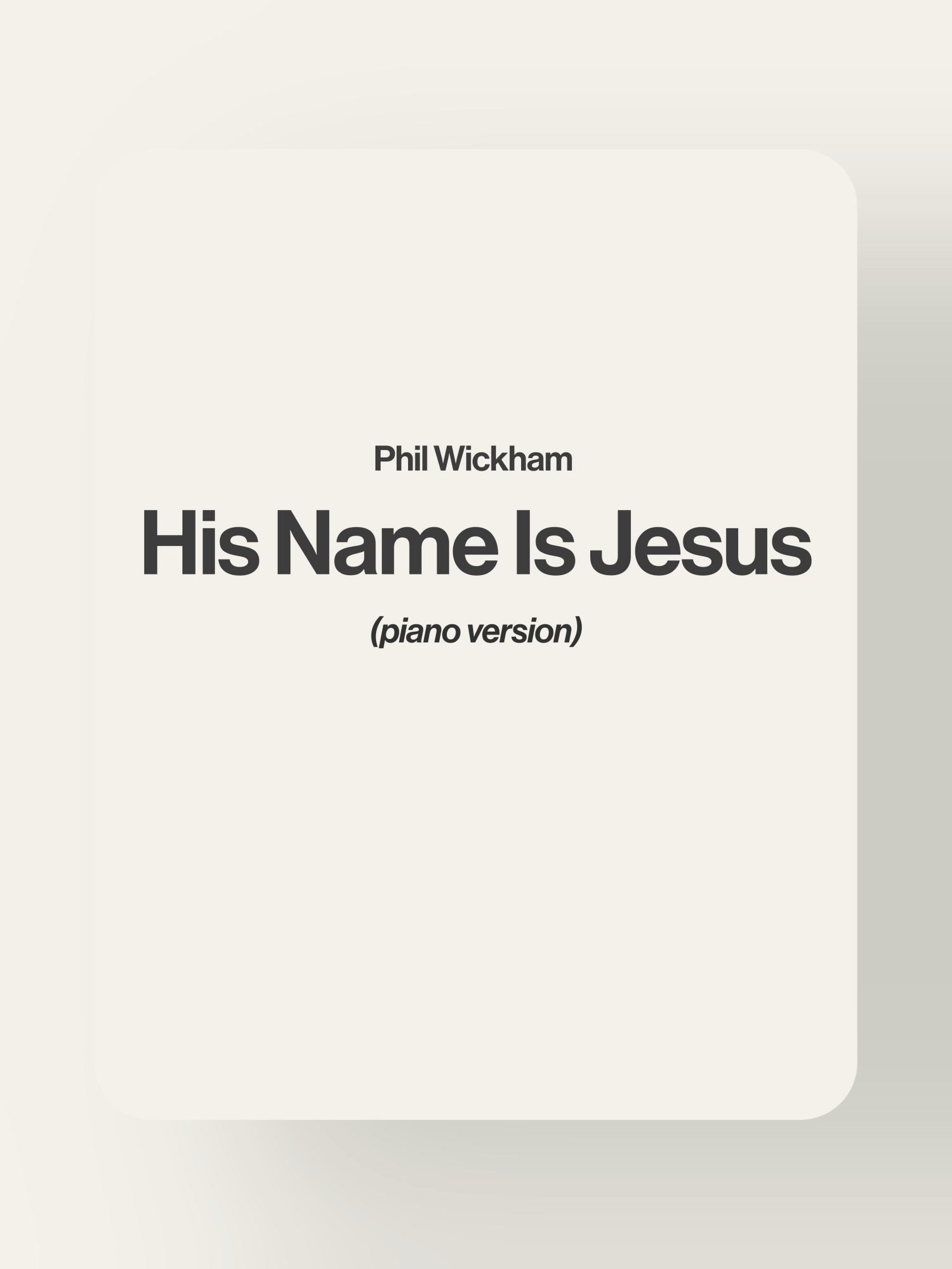 His Name Is Jesus - Phil Wickham product image (1)