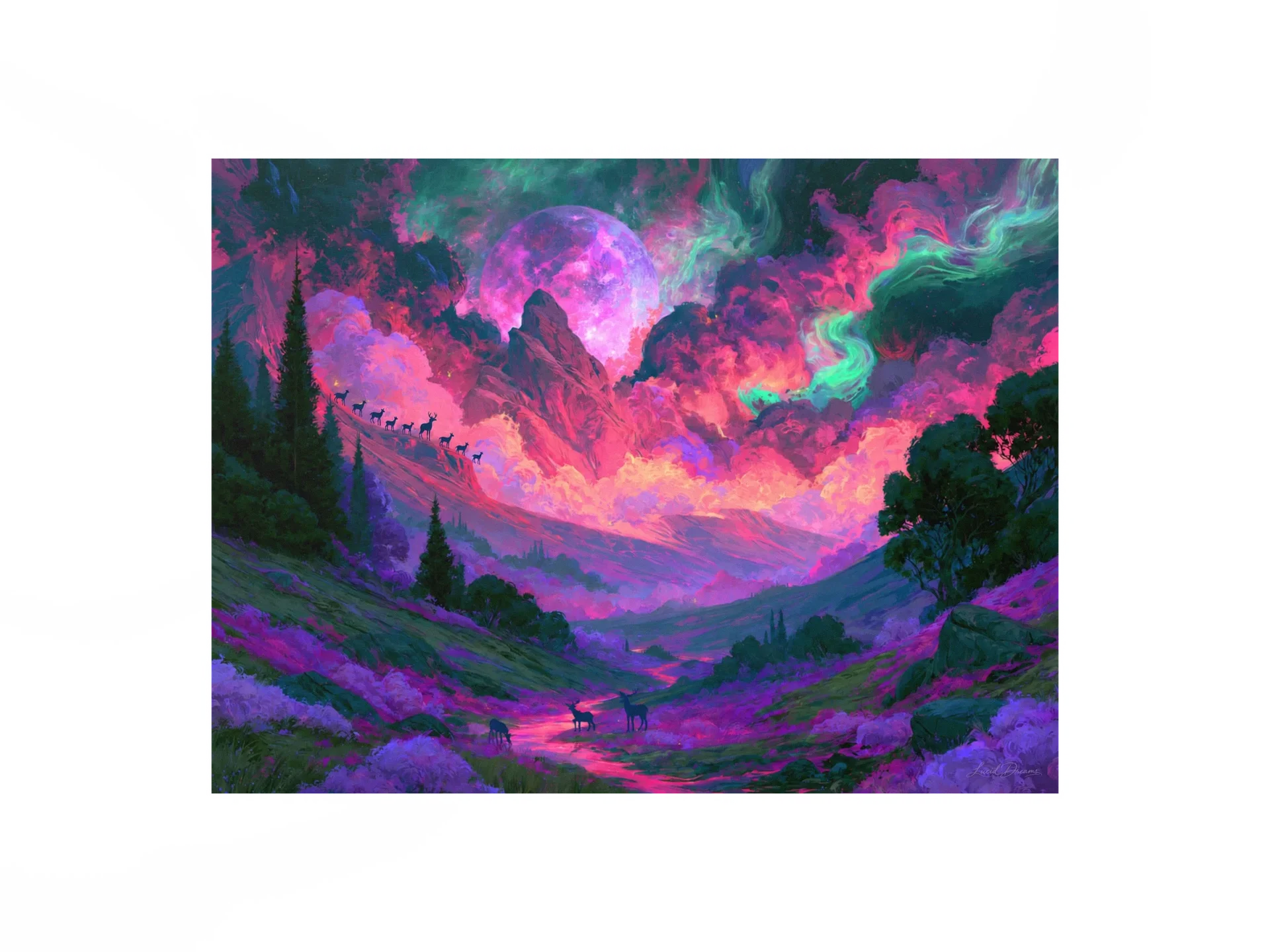 Neon Moon Landscape Art Print — Neon Moon Valley product image (1)