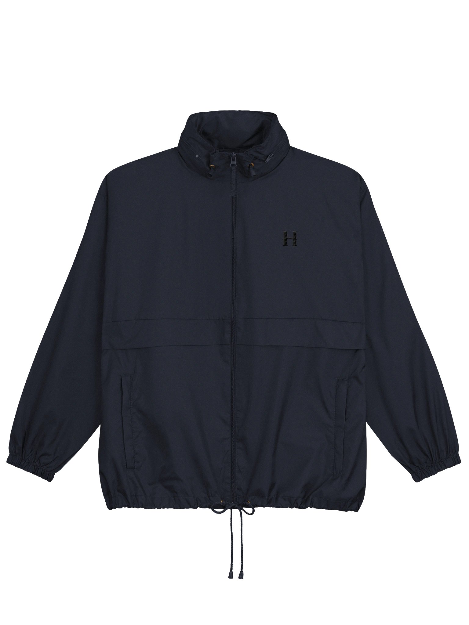 Hidenza Windbreaker Jacket – Navy Blue Oversized Lightweight Zip-Up Shell Jacket product image (1)