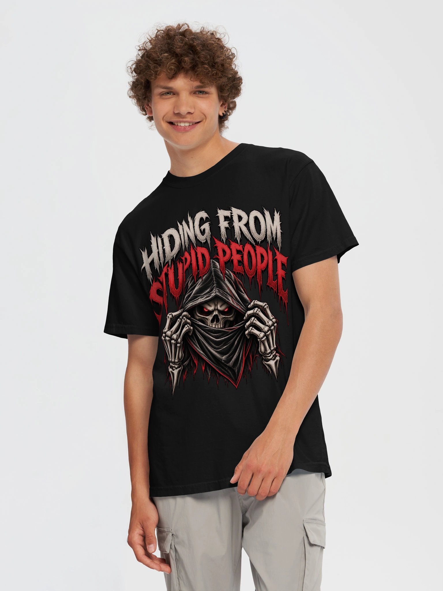 Hiding From Stupid People — Gothic Reaper T-Shirt product image (120)