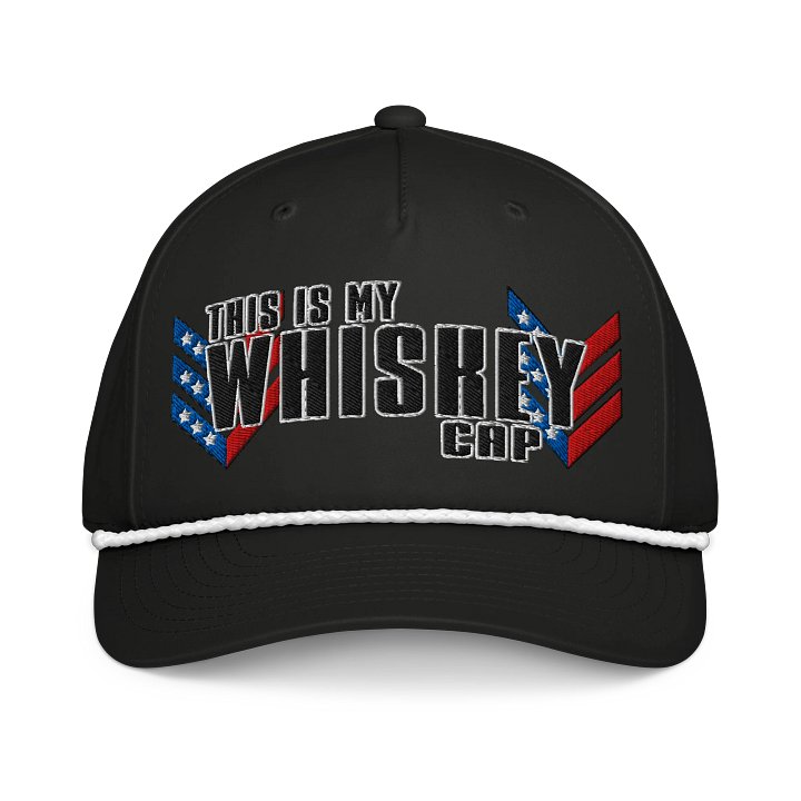 "THIS IS MY WHISKEY CAP" Five-Panel Classic Rope Golf Cap - Embroidered product image (1)