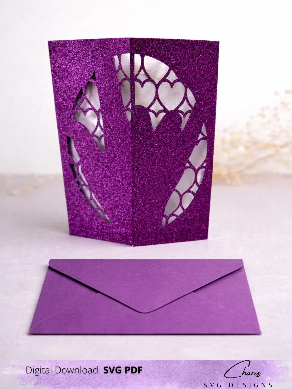 I Love You in ASL Tri-Fold Card SVG Greeting Card Design with Bonus Envelope product image (8)