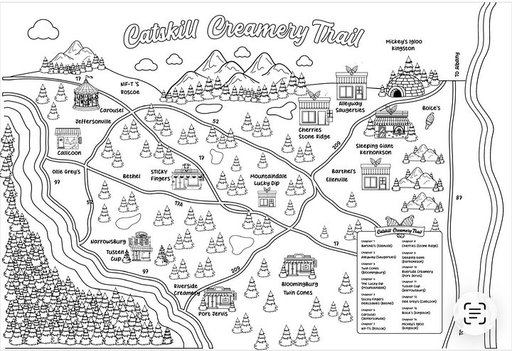 Catskill Creamery Trail Magnet B&W product image (2)