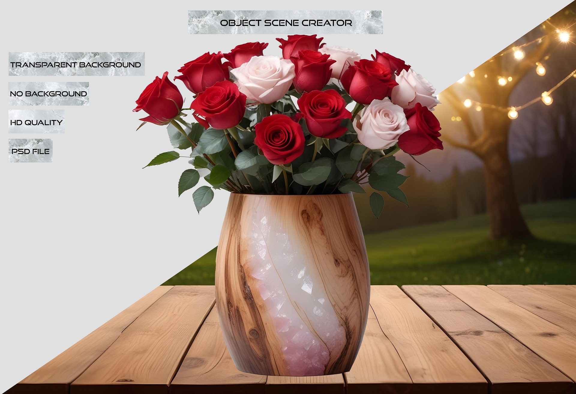 Romantic Rosewood Vase - PNG – Perfect for Valentine’s Day and Wedding Themes product image (2)