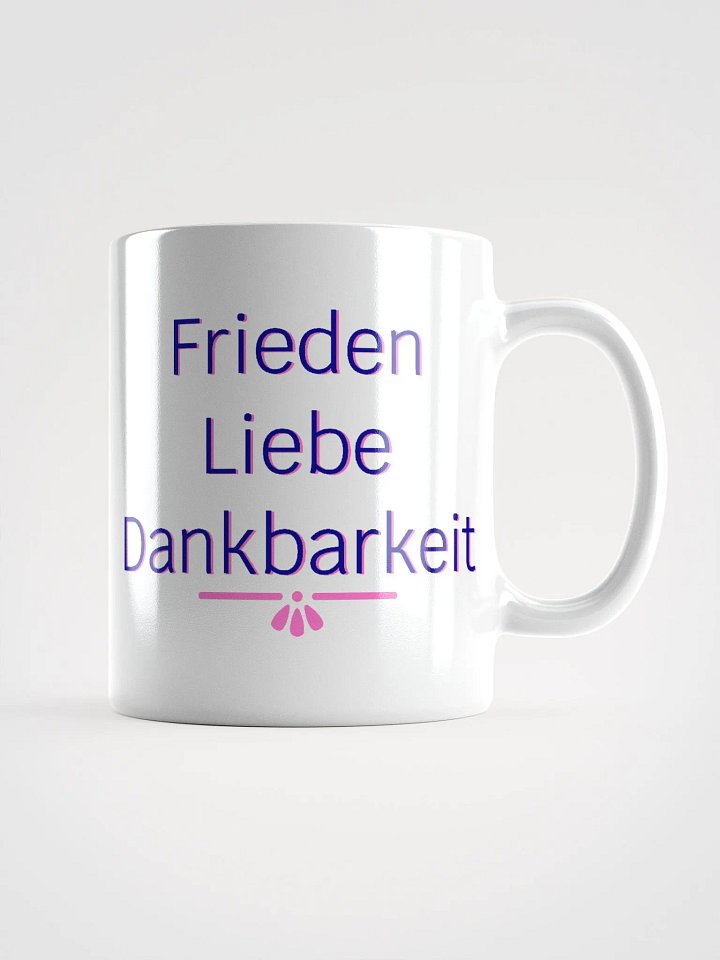 Frieden Liebe Dankbarkeit Navy and Pink Ceramic Mug product image (2)