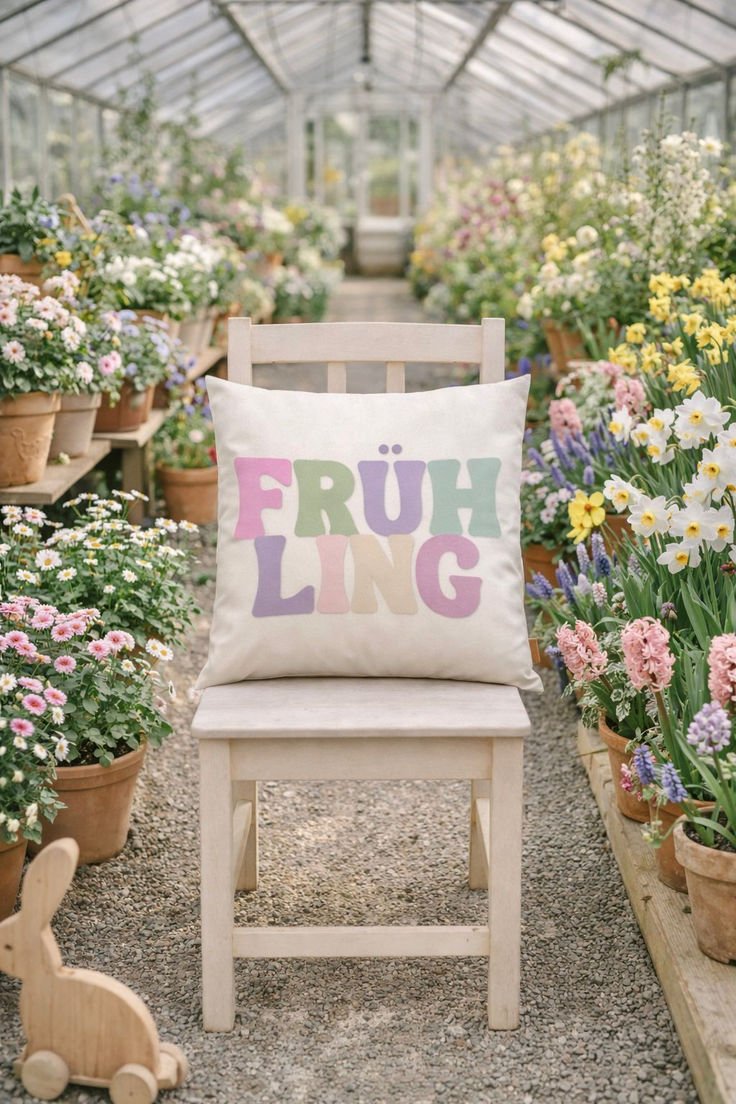 SPRING FRÜHLING QUOTE THROW PILLOW PASTEL product image (1)