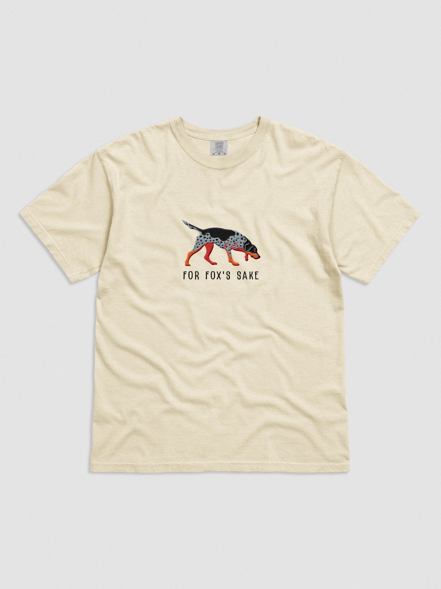 For Fox's Sake T-Shirt(Embroidered) of an American Foxhound(Blue) product image (4)