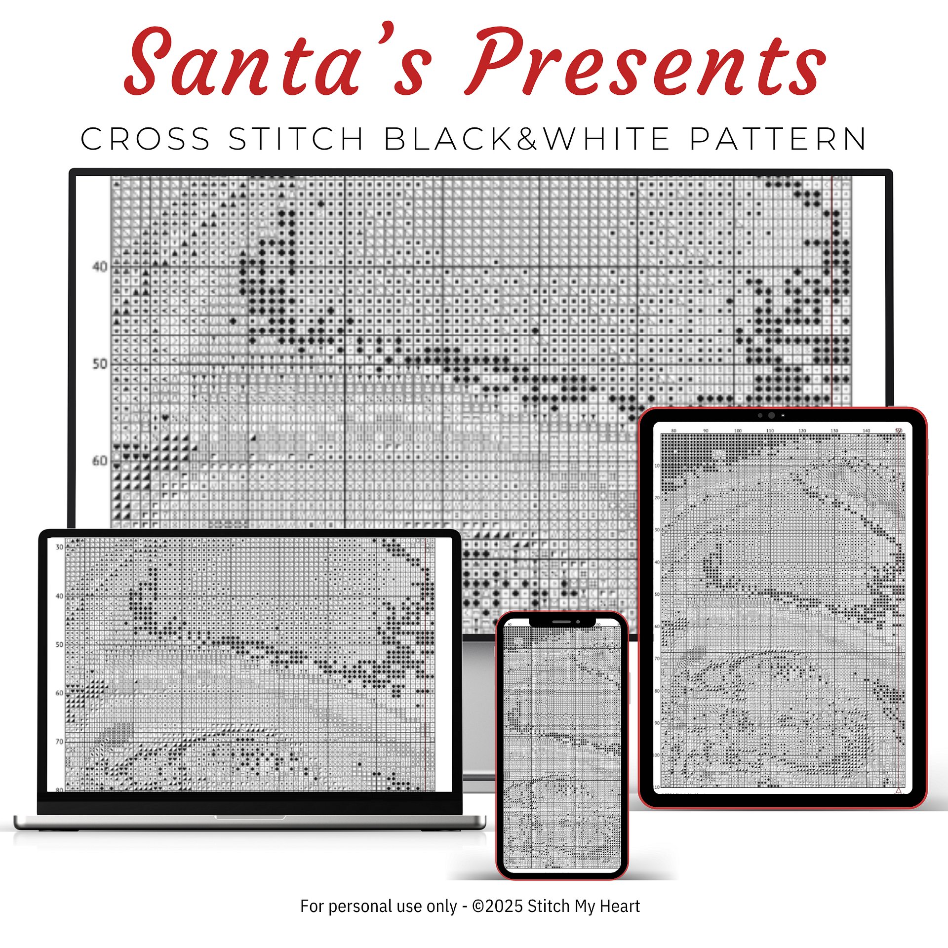 Santa with Presents Cross Stitch Pattern product image (4)