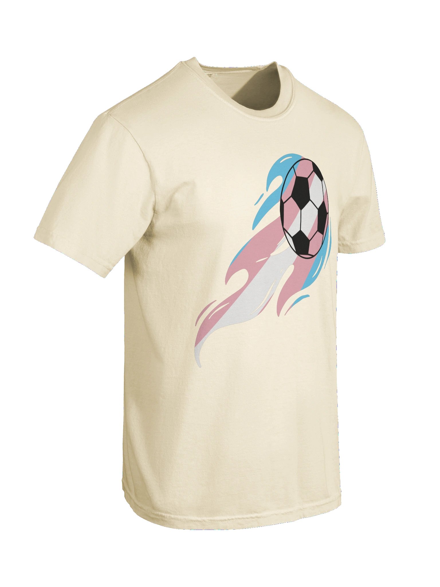 Trans Pride Flaming Soccer Ball Comfort Tee product image (6)