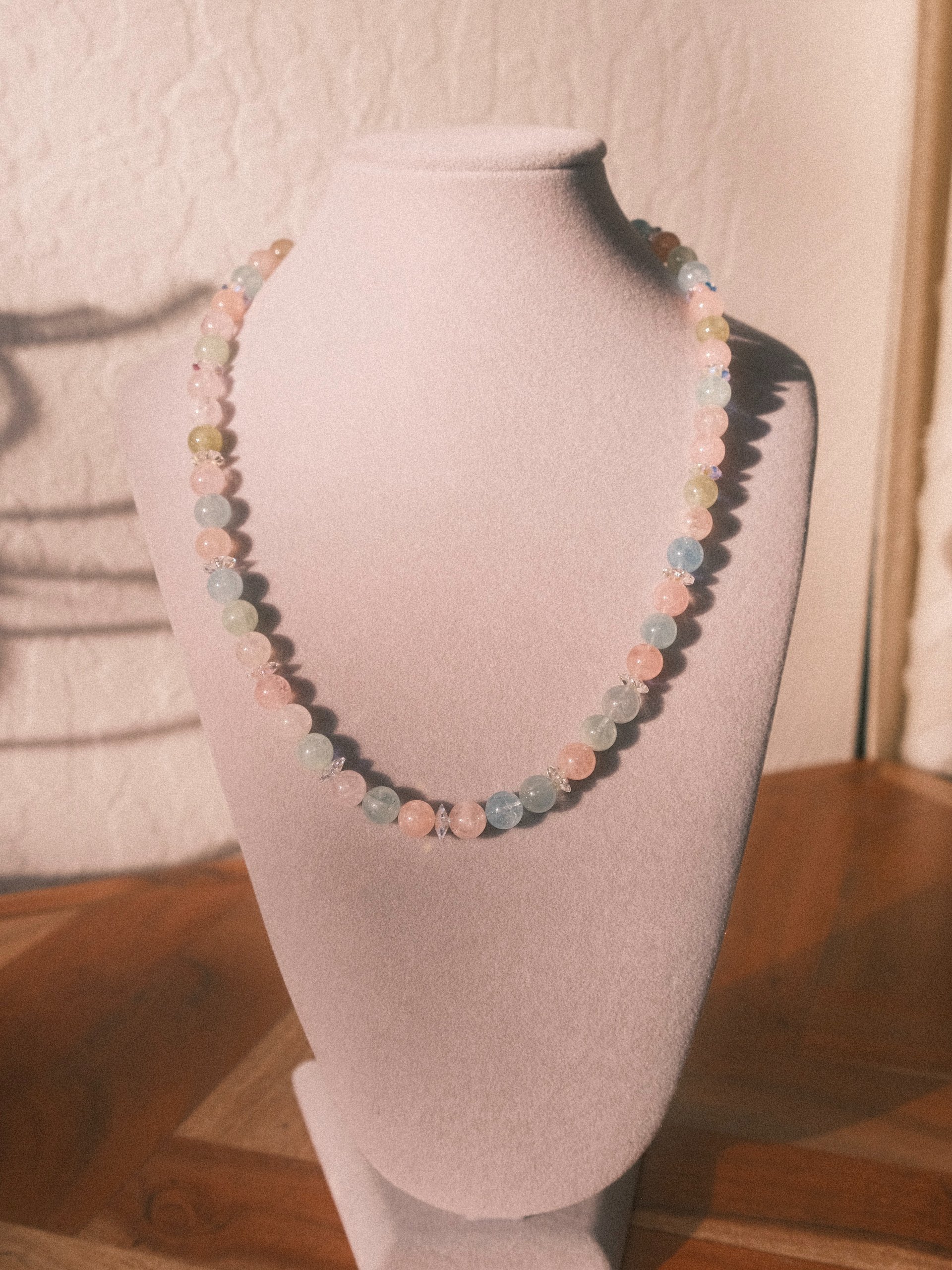 Soft spirit - Aquamarine & morganite necklace product image (2)