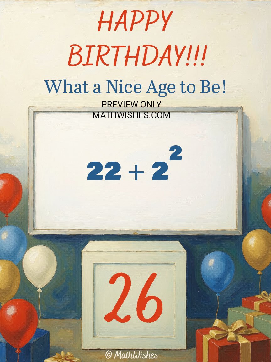 26th Birthday Card - Math Formula 2 product image (1)