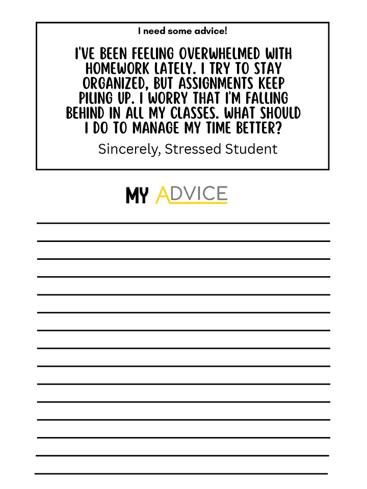 Dear David. Giving Advice Writing Activity Book + PPTx. product image (2)