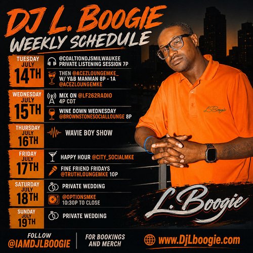 Summer Too Hot it’s gonna be a great week let’s gooo here’s the schedule see yall soon 💪🏽🎉

Weekly schedule 

Tuesday July 14...