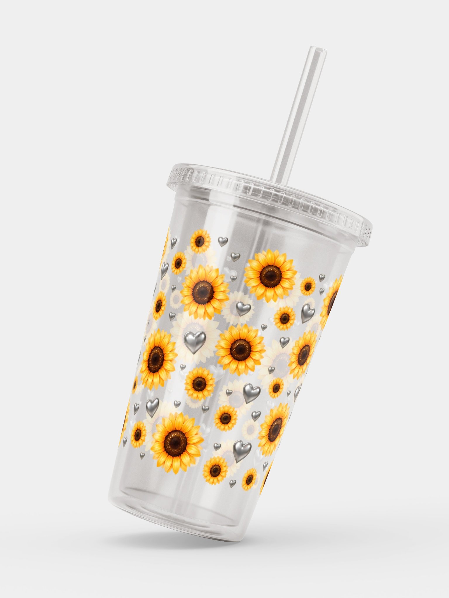 Sunflower Clear Dual Wall Tumbler 16 Oz (473 ml) product image (2)