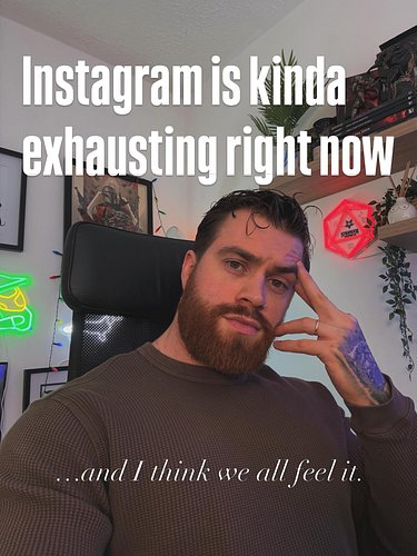 Recently, I’ve been struggling with social media. 

I just feel everytime I open the app it’s the same slop.

It’s the same “...