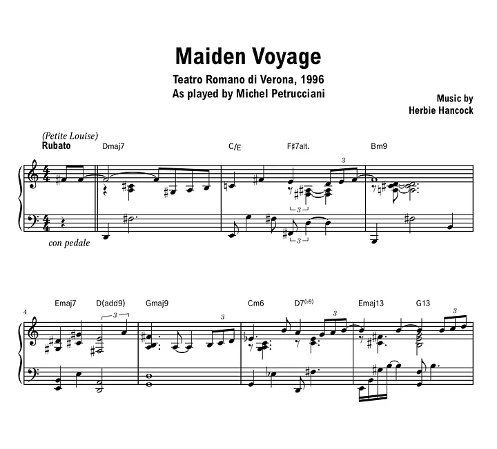 Michel Petrucciani - Maiden Voyage - Sheet music (PDF) product image (1)
