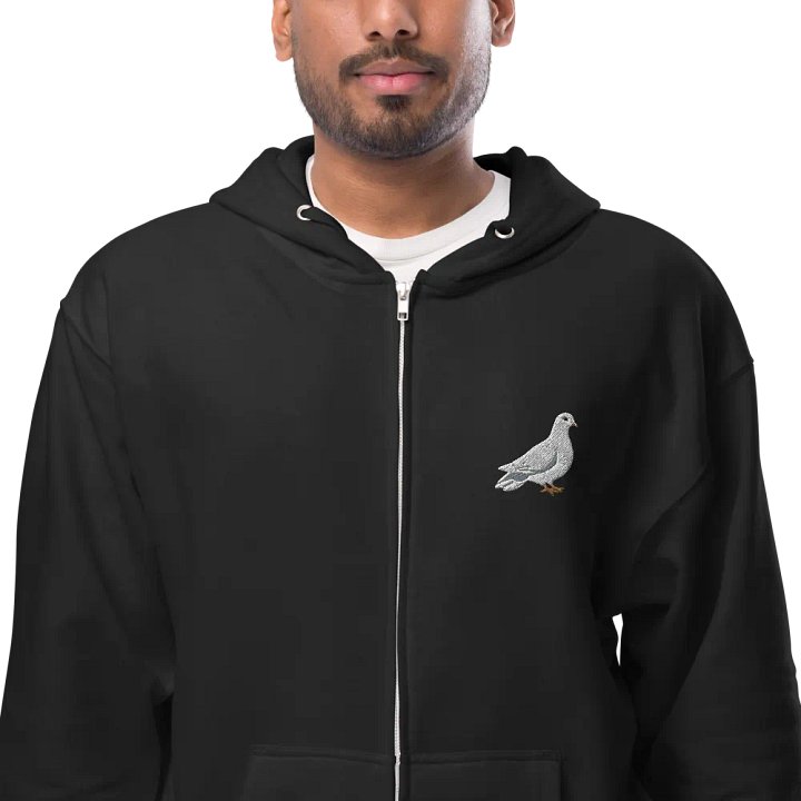 White Dove Embroidered Fleece Zip-Up Hoodie product image (1)