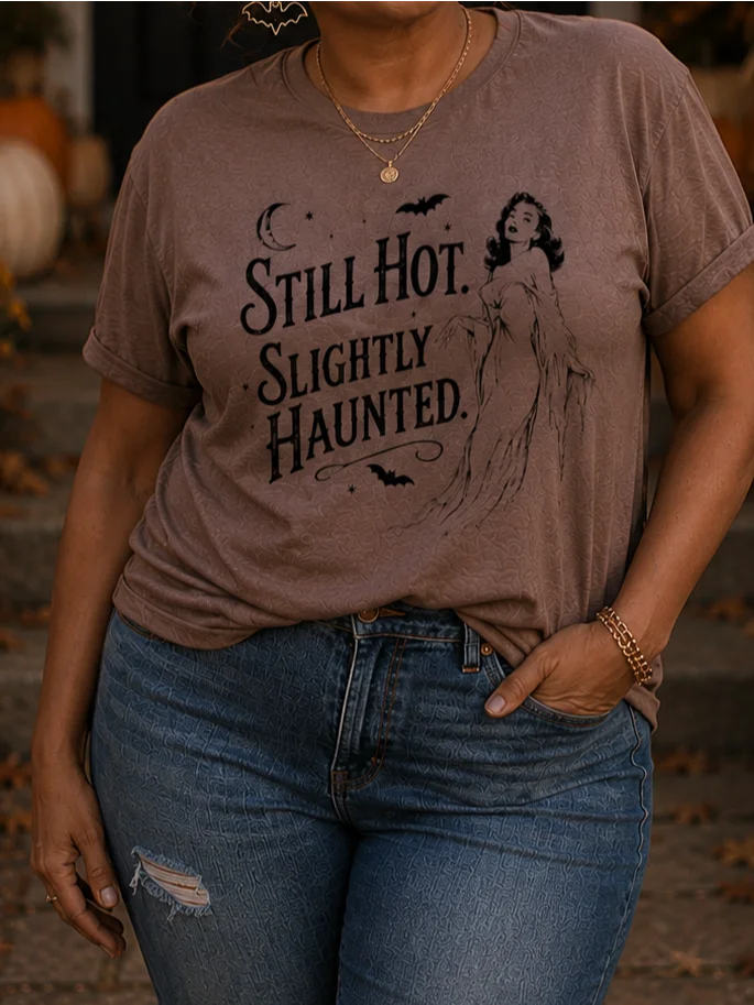 Still Hot. Slightly Haunted. | Vintage Halloween Tee product image (1)