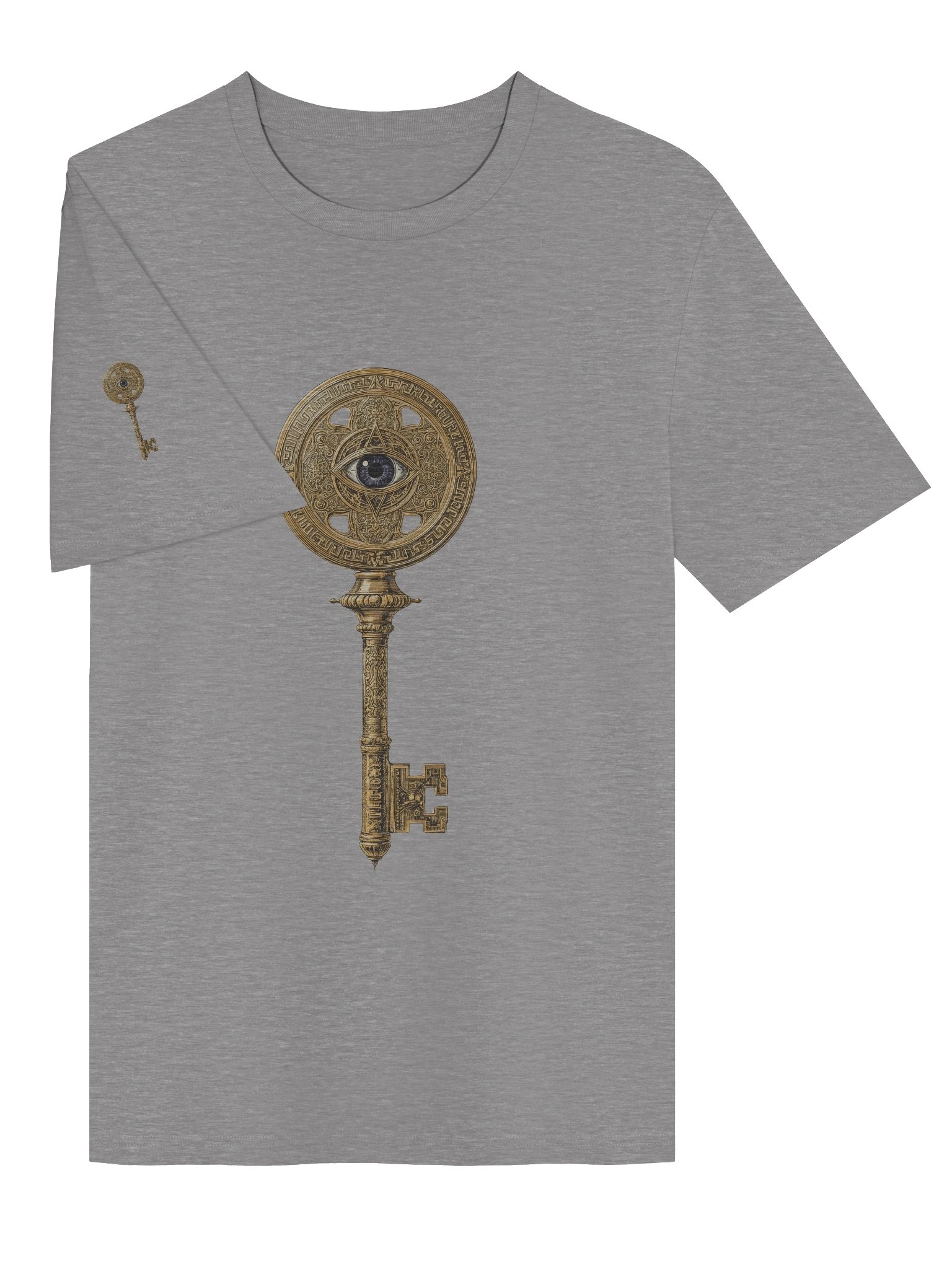 The Gatekeeper’s Key – Heather Grey Sigil Edition (Front + Right Shoulder Print) product image (3)
