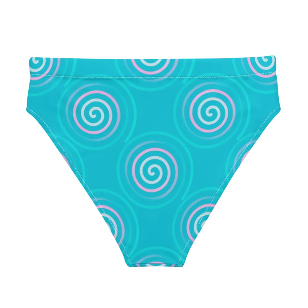 Beautiful Minimalist Ocean Swirl Pattern High Waisted Bikini Bottom product image (3)
