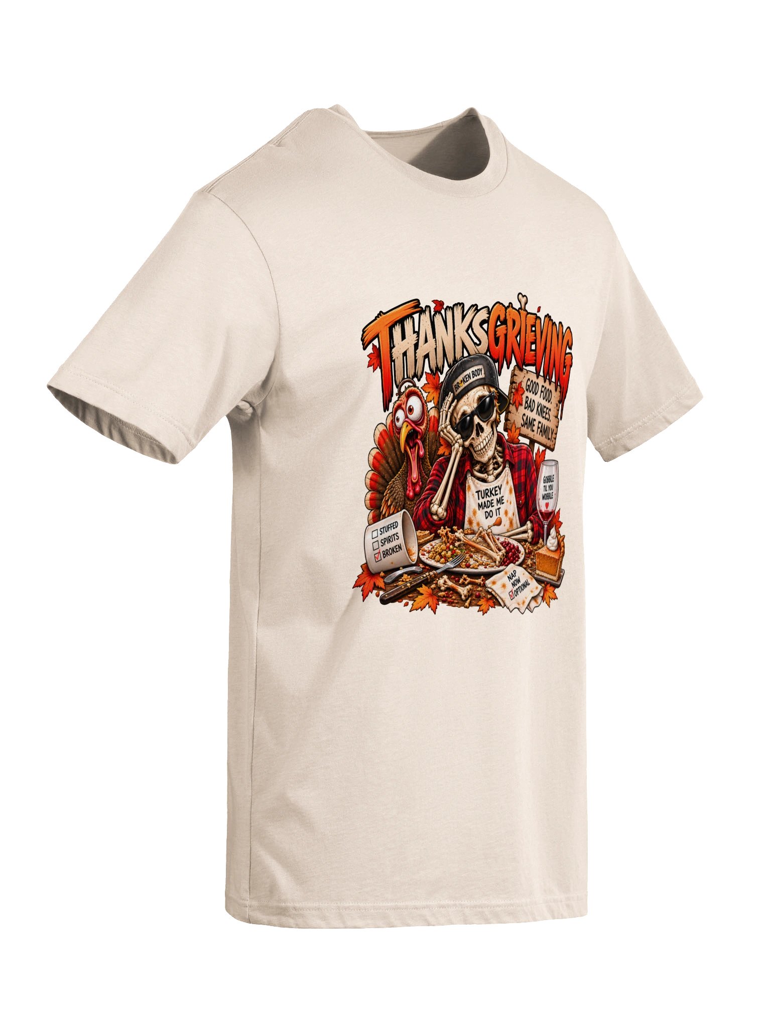 Funny Thanksgiving Shirt — Thanksgrieving, Good Food, Bad Knees | Broken Turkey™ product image (7)