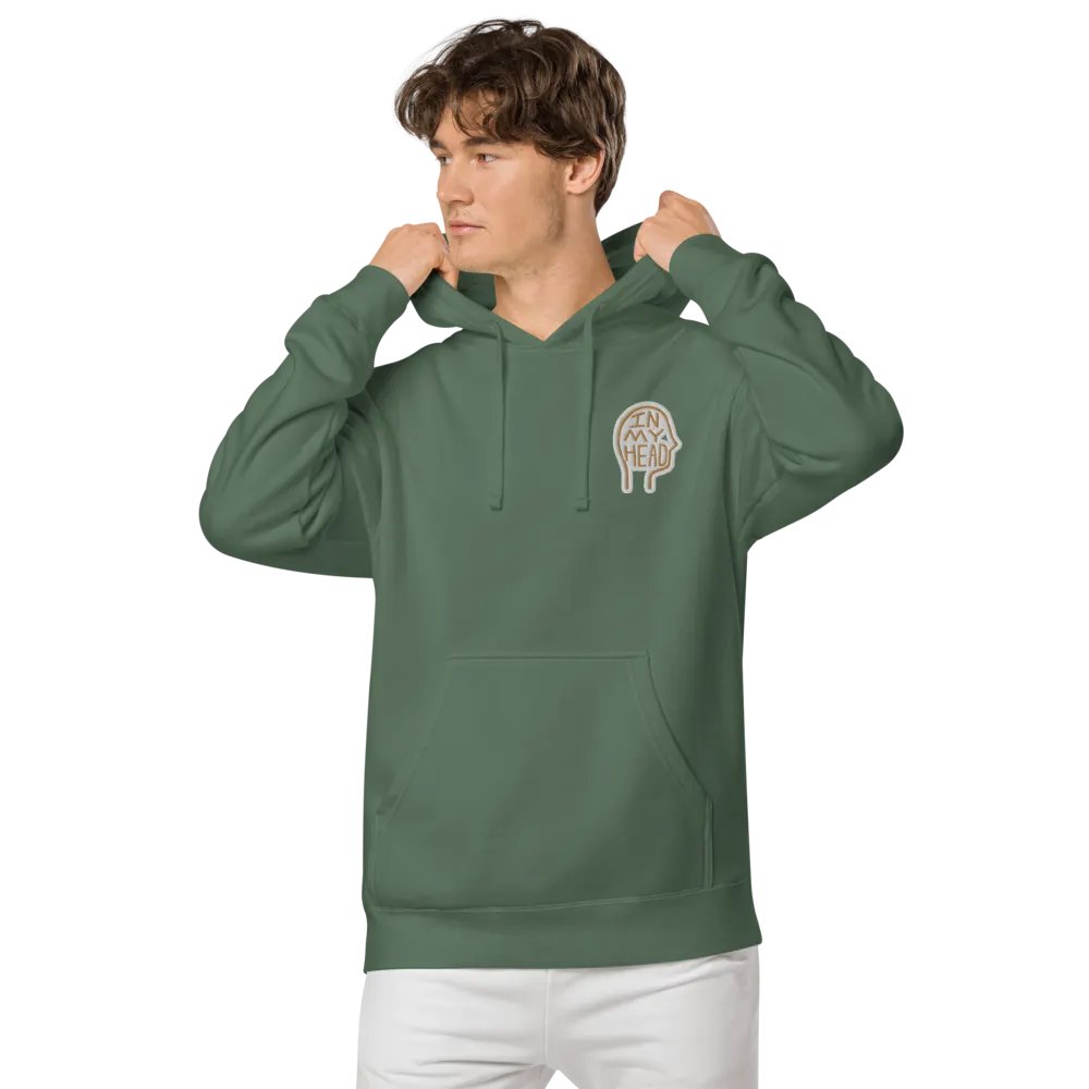 In My Head (L.C. brown bubble design) embroidered pigment hoodie product image (6)
