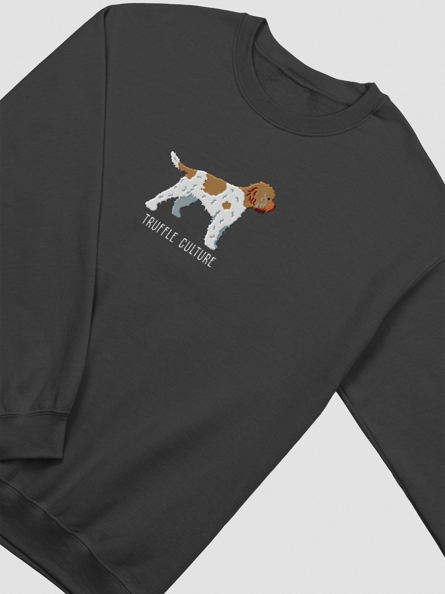 Truffle Culture Sweatshirt (Embroidered) of a Lagotto Romagnolo(Brown & White) product image (6)