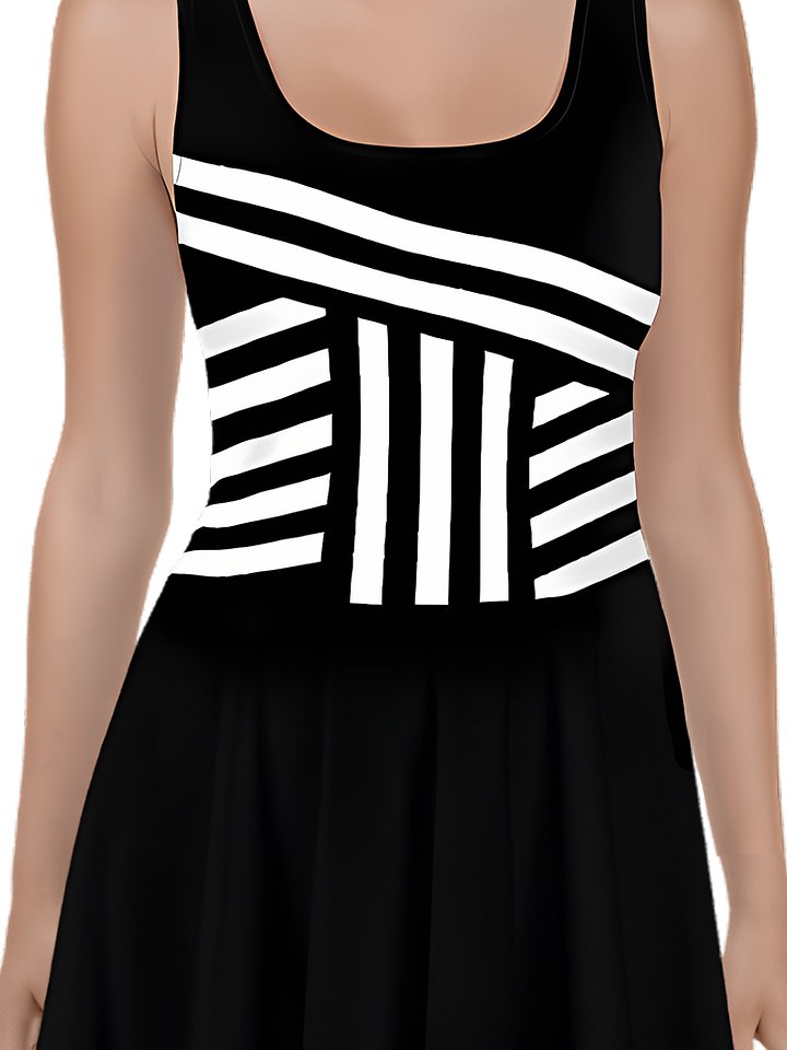 Black & White Minimalist Striped Dress product image (2)