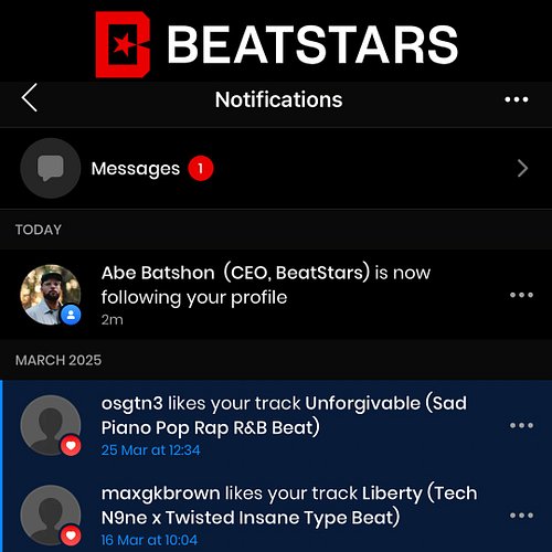 Truly honored to have @abebatshon—CEO & Founder of @beatstars—following my beatstars page! 🙏🏾** 

Been in the beatstars commu...