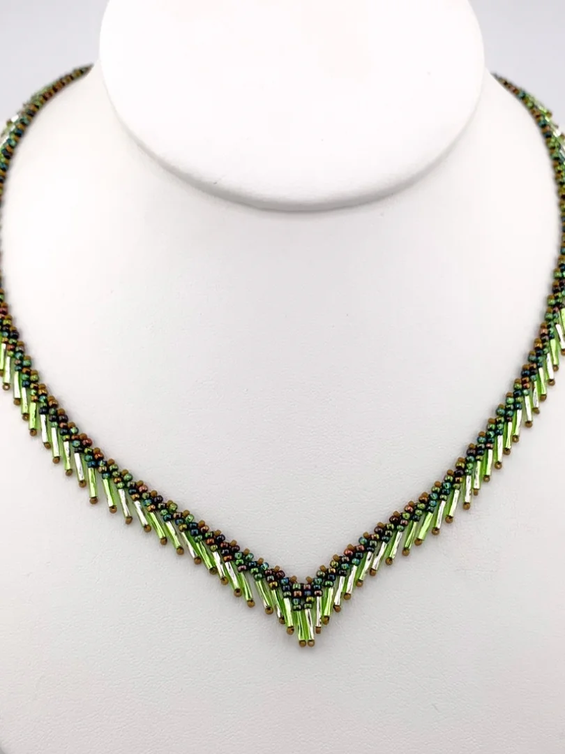 Beading Pattern - Bugle Fringe V Necklace product image (4)
