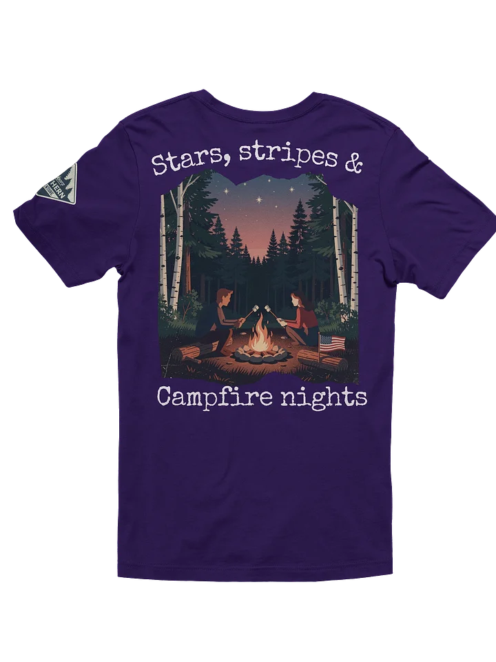 Stars, Stripes & Campfire Nights – Patriotic Northwoods T-Shirt product image (1)