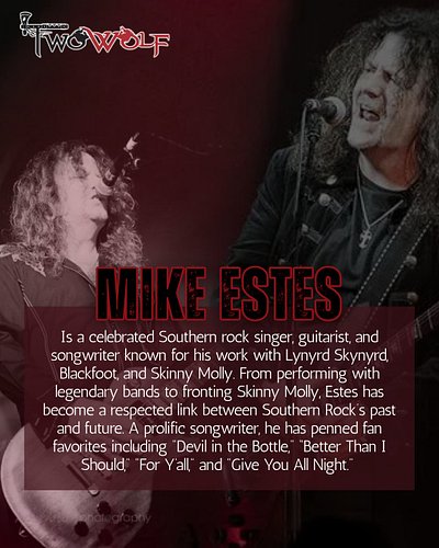 Meet Mike Estes 🐺🎸

A powerhouse Southern rock singer, guitarist, and songwriter, Mike Estes has carried the sound through ge...