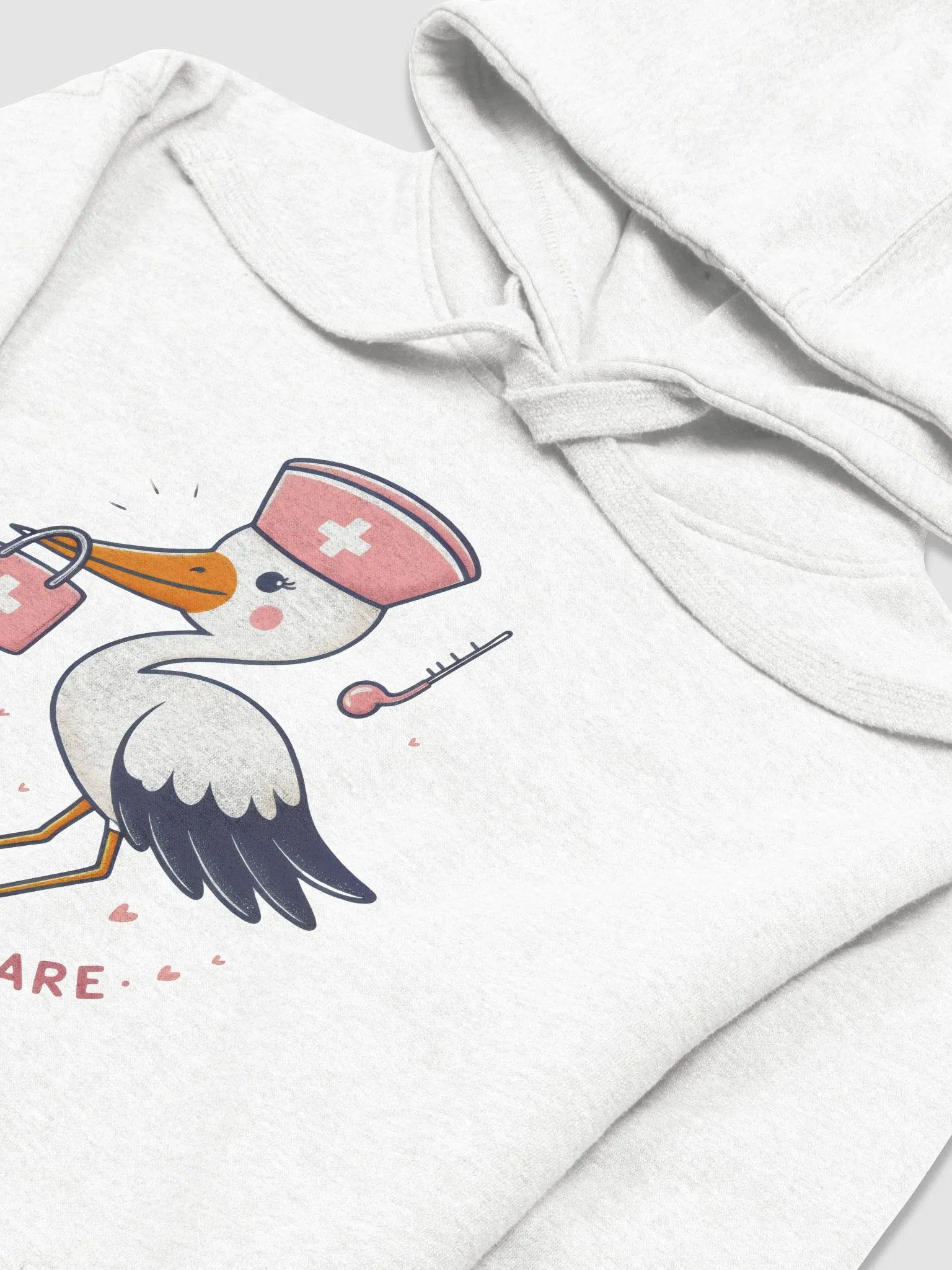 BORN TO CARE Nurse Stork Hoodie product image (37)