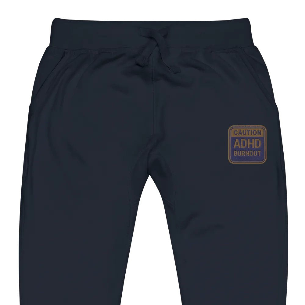 CAUTION: ADHD BURNOUT (belle design) embroidered unisex joggers product image (1)