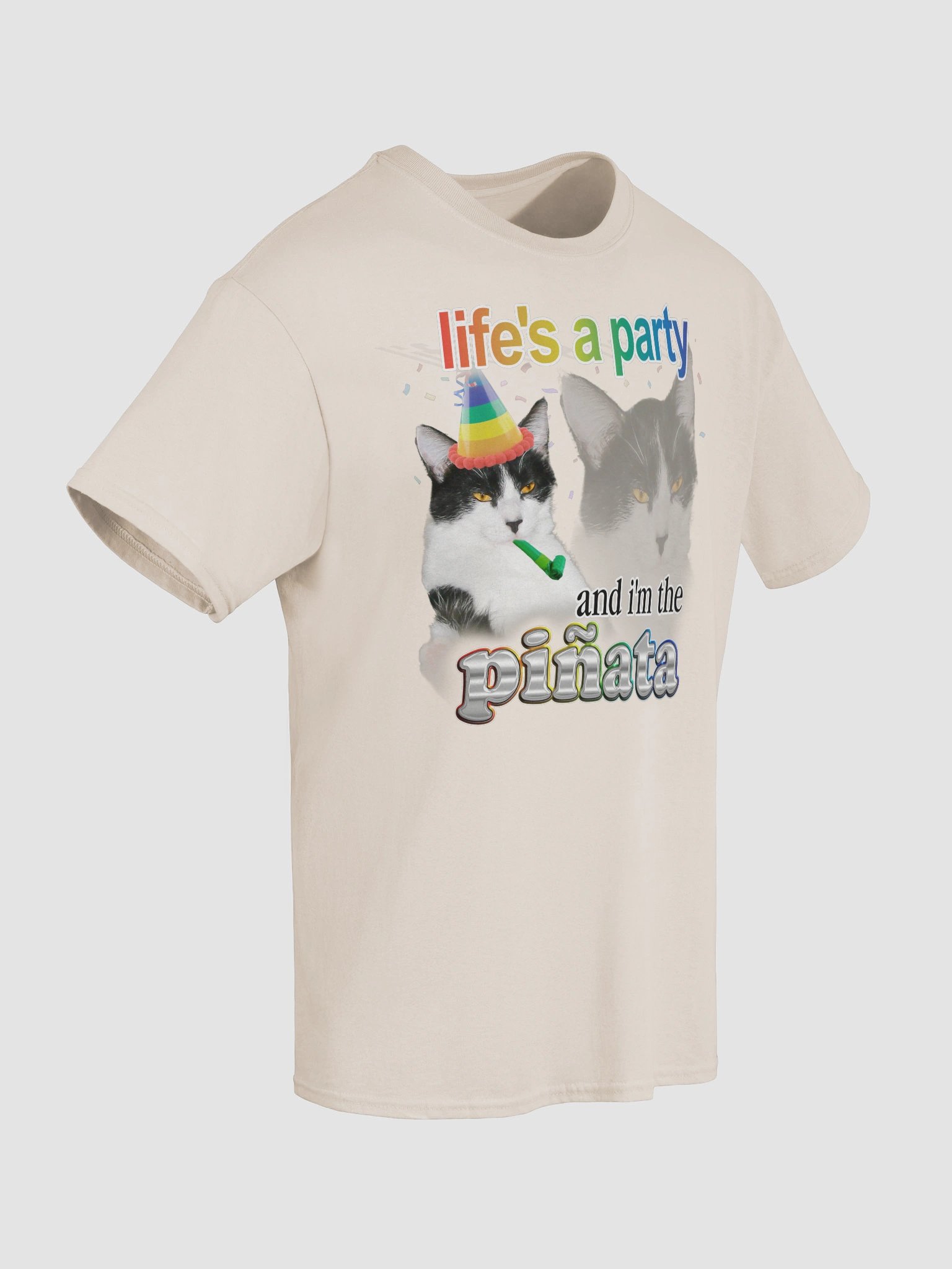 Life's a Party (and I'm the Piñata) cat T-shirt product image (56)