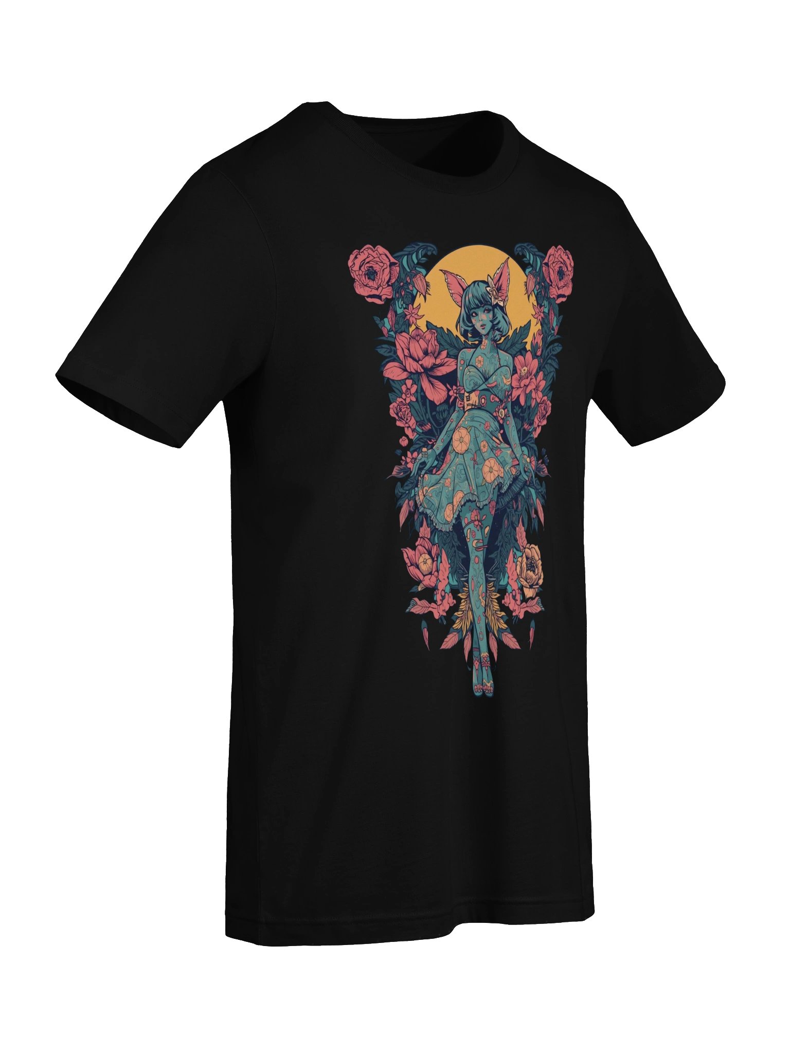 Floral Halo Cat‑Girl Supersoft Tee product image (2)