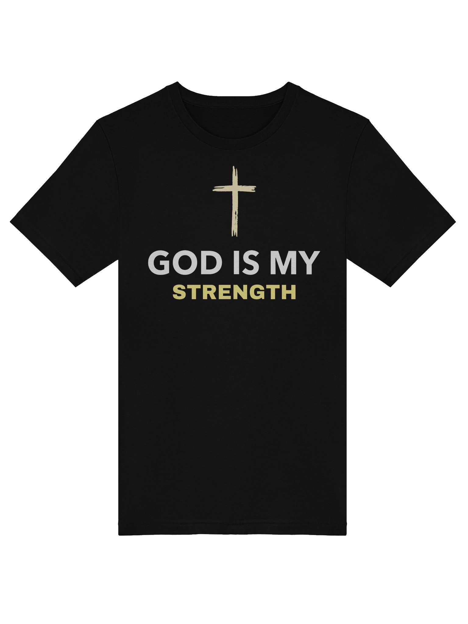 God Is My Strength Christian T-Shirt Cross Faith Jesus Gift product image (3)