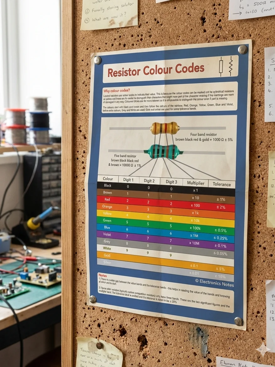 Resistor Colour Codes: The Ultimate Laboratory Downloadable Cheat Sheet product image (1)
