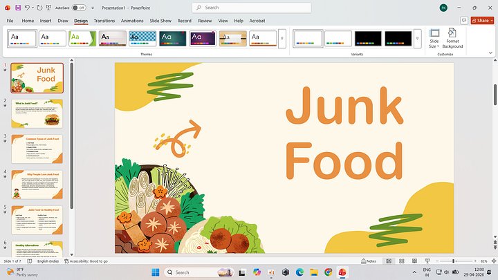 Junk Food PowerPoint Presentation product image (1)