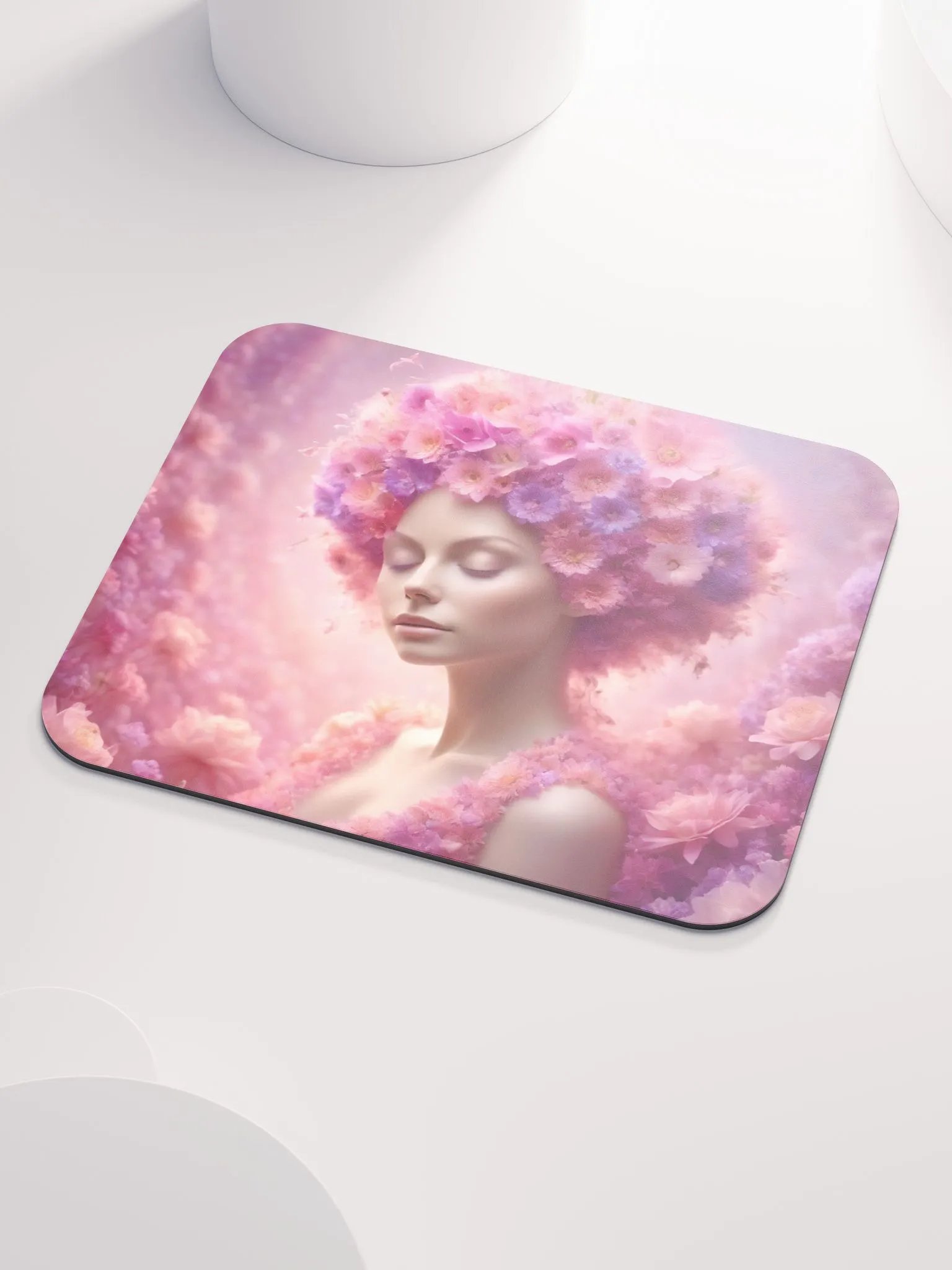 Pink Flower Girl Mouse Pad product image (3)