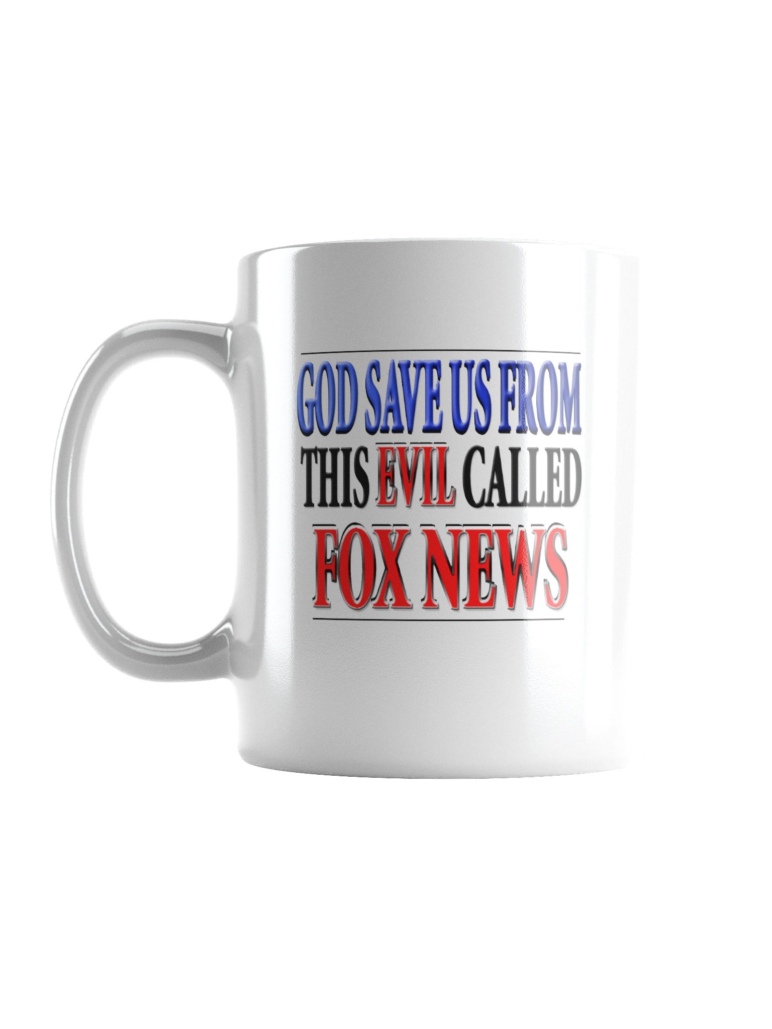God Save Us From Fox News Mug - Funny Anti-Fox News Ceramic Coffee Cup product image (1)