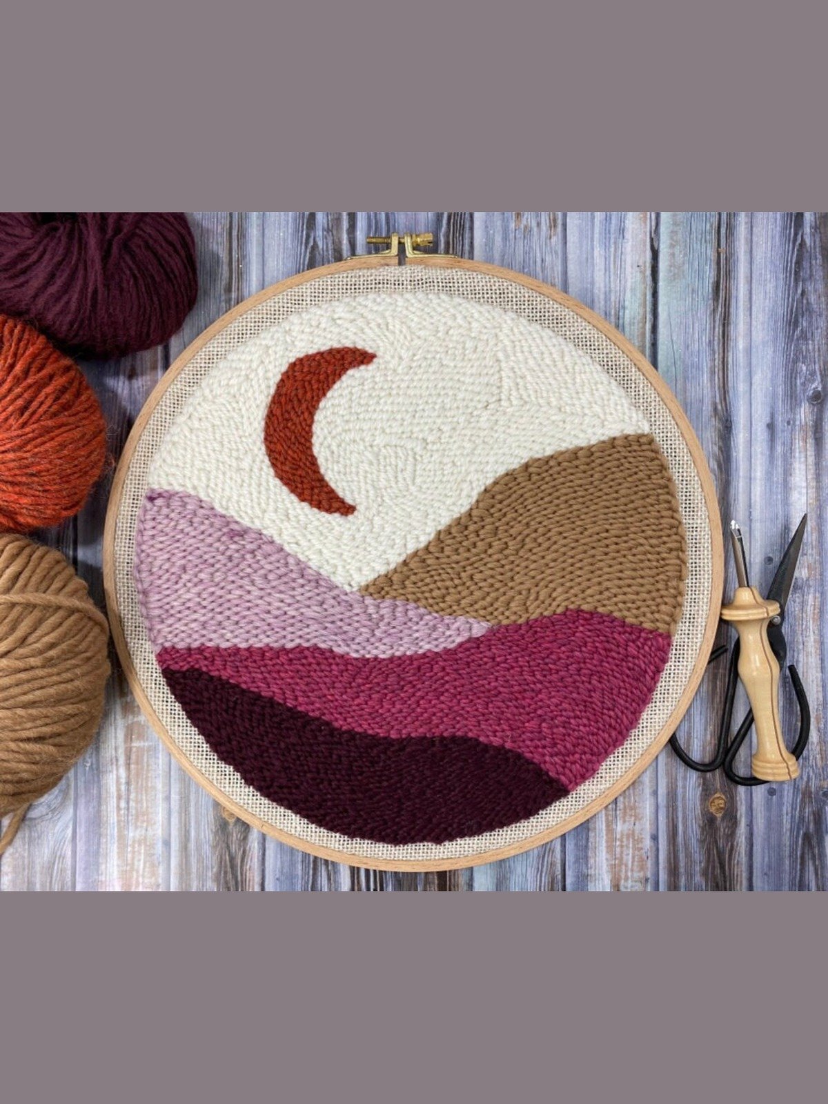 Moonrise Landscape Punch Needle (Digital PDF Pattern) product image (1)