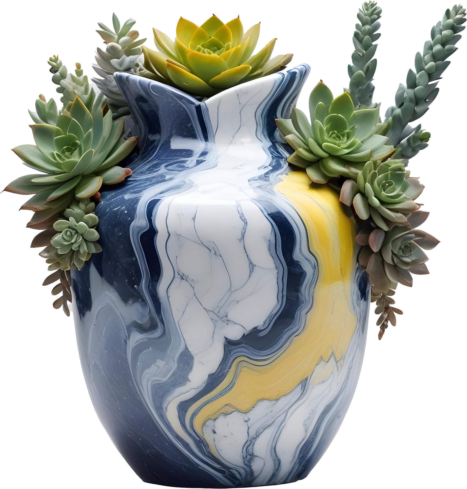 Golden Tides – Provence-Style Succulent Vase PNG product image (1)