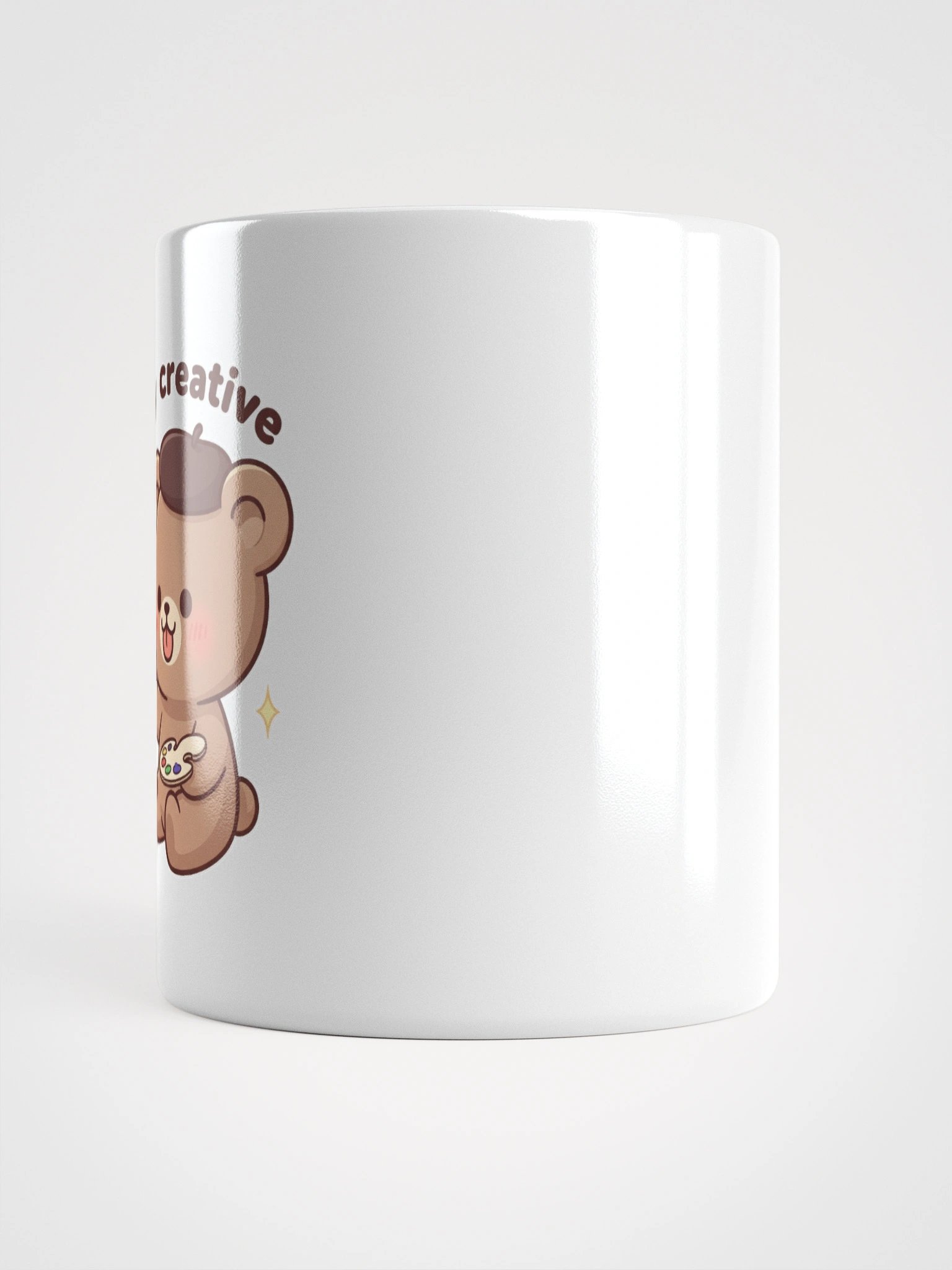 Bear in Artist Mode White Glossy Mug product image (6)